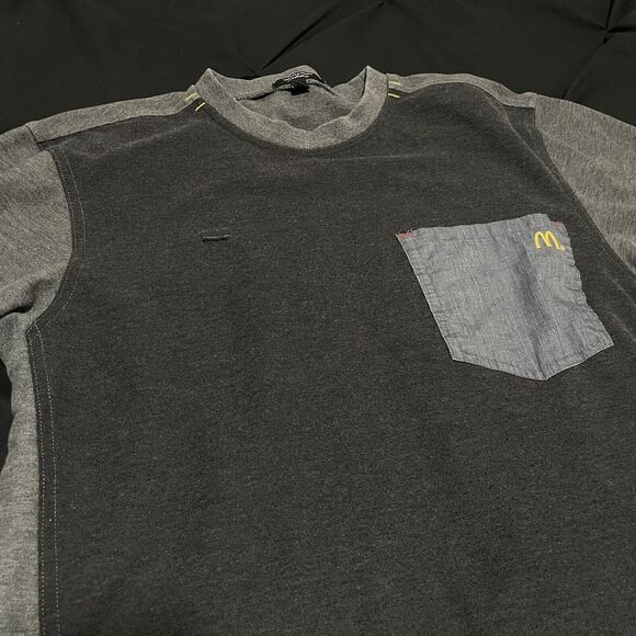 McDonald’s Men’s Small Shirt Gray Uniform Pocket Timeless Elements Extra Button - Picture 3 of 7